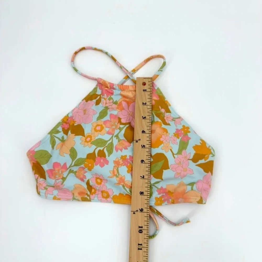 Billabong Girls Floral Bikini Set Retro High Neck Halter Two Piece Swimsuit